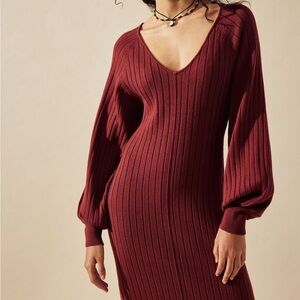 FP Rosha Sweater Midi / sz Sm / Burnt Henna